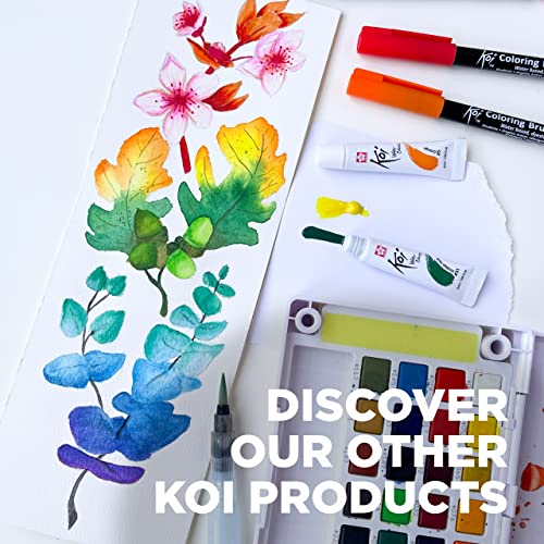 SAKURA Koi Pocket Field Sketch Kit - Watercolor Sets for Painting On the Go - 48 Colors - 1 Water Brush - 1 Sponge - 1 Mixing Palette SAKURA