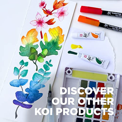 SAKURA Koi Pocket Field Sketch Kit - Watercolor Sets for Painting On the Go - 48 Colors - 1 Water Brush - 1 Sponge - 1 Mixing Palette