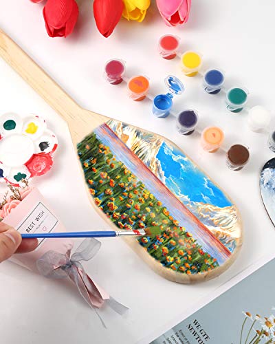 Pllieay 15 Inch Wooden Paddle, Unfinished Solid Pine Paddle with Oar Shape, Natural Color Wood Greek Paddle Craft, Ideal for Craft Lovers Pllieay