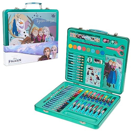 Disney Frozen Kids Art Set 40 Plus Pieces Kids Colouring Sets Paints Colouring Pencils Markers Crayons Gifts for Girls (Blue/Multi) Disney