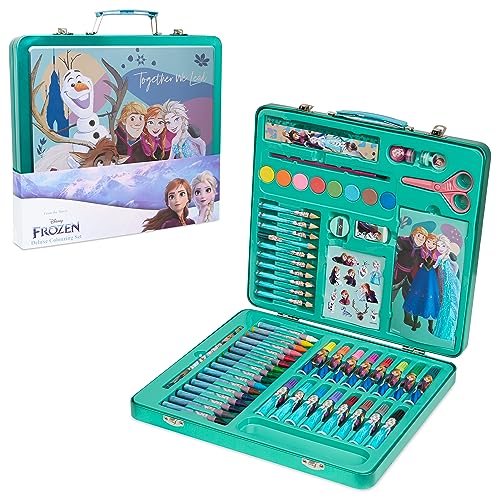 Disney Frozen Kids Art Set 40 Plus Pieces Kids Colouring Sets Paints Colouring Pencils Markers Crayons Gifts for Girls (Blue/Multi) - WoodArtSupply