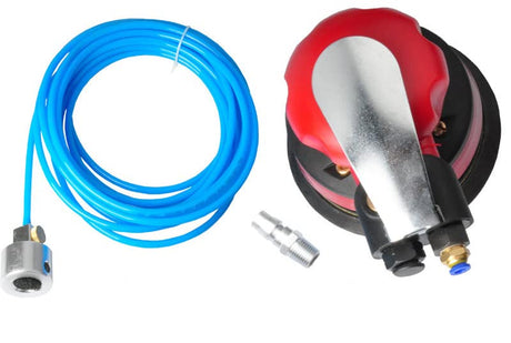 High Eagle 5'' Pneumatic Wet Orbital Sander Disc Portable Practical Air Palm Polisher Grinding Machine Kit with Inlet Joint Water Pipe High Eagle