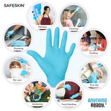 SAFESKIN Nitrile Disposable Gloves in Pack of 50, Medium Duty, Medium Size, Powder Free - Food Handling, First Aid, Cleaning SAFESKIN