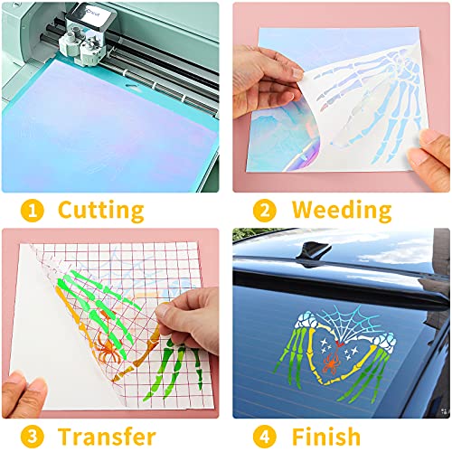 Lya Vinyl 16 Pack Holographic Vinyl Set for Cricut - 12" x 12" Permanent Holographic Vinyl Sheets for Decor Sticker, Party Decoration, Car Decal Lya Vinyl