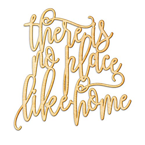 There is No Place Like Home Wood Sign Décor Wall Art Unfinished 12" x 12" Woodums