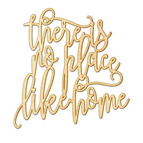 There is No Place Like Home Wood Sign Décor Wall Art Unfinished 12" x 12" Woodums