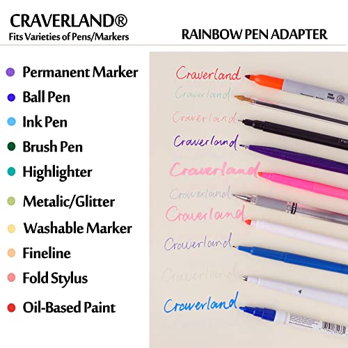 CRAVERLAND Pens Adapters for Cricut - Rainbow Pen Holders for Cricut Explore Air 3 Air 2 Air Maker 3 Maker 2 Maker to Compatible with At Least 40 CRAVERLAND