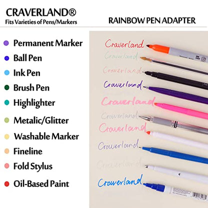 CRAVERLAND Pens Adapters for Cricut - Rainbow Pen Holders for Cricut Explore Air 3 Air 2 Air Maker 3 Maker 2 Maker to Compatible with At Least 40 - WoodArtSupply