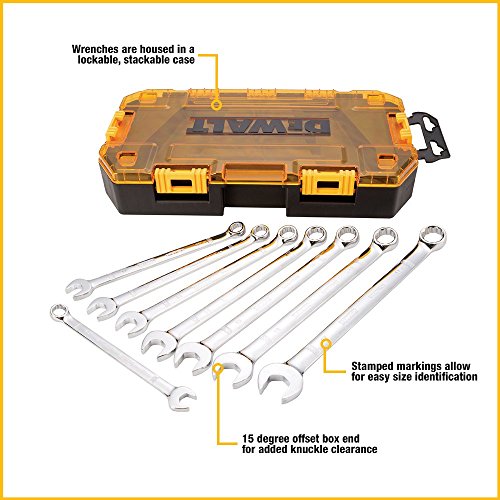 DEWALT Combination Wrench Set, Metric, 8-Piece (DWMT73810) - WoodArtSupply