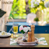 Hanobe Wood Decorative Tray - Round Unfinished Wooden Trays DIY Ottoman Serving Tray Centerpiece Candle Holder for Kitchen Countertop Crafts Art Home Hanobe