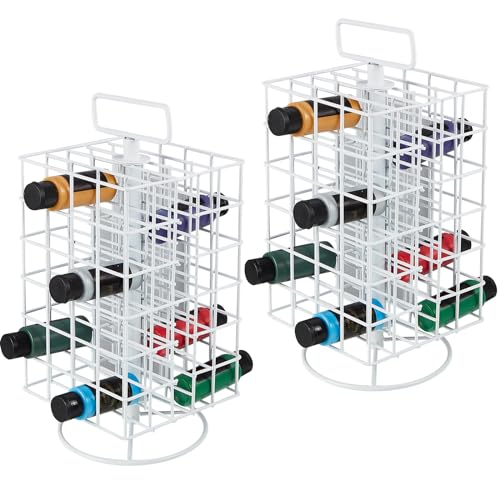 Yaocom 2 Pcs Spinning Paint Organizer Rack 360 Degree Rotating 6 Tier Paint Storage Tower Paint Holder Paint Storage Holder Stand Holds up to 48 (2 Yaocom