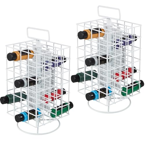 Yaocom 2 Pcs Spinning Paint Organizer Rack 360 Degree Rotating 6 Tier Paint Storage Tower Paint Holder Paint Storage Holder Stand Holds up to 48 (2 - WoodArtSupply