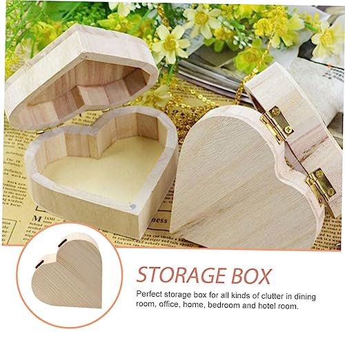 ARTIBETTER Box wooden DIY wooden unfinished wedding ring holder earrings wood ring holder kids jewelry organizer unfinished wooden puzzle toys kid ARTIBETTER