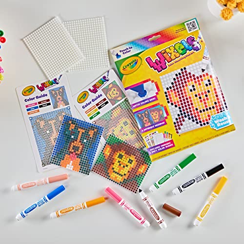 Crayola Wixels Animals Activity Kit, Pixel Art Coloring Set, Gift for Kids, Ages 6, 7, 8, 9 Crayola