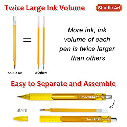 Shuttle Art Colored Gel Pens, 20 Colors Retractable Gel Ink Pens with Grip, Medium Point (0.7mm) Smooth Writing for Adults and Kids Writing - WoodArtSupply