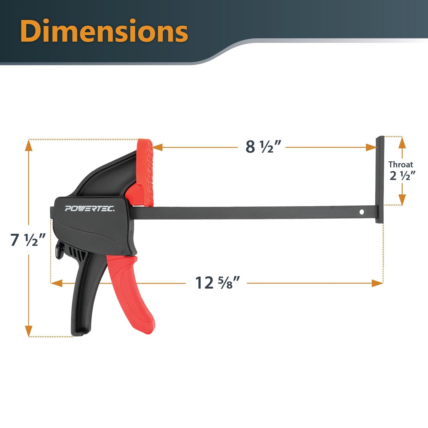 POWERTEC 2 PK Tracksaw Track Guide Rail Clamp, 8-3/4 Inch Quick Release Clamps for Circular Saw Guide Rail System, Woodworking, 71423V - WoodArtSupply