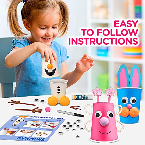 Arts and Crafts Kit for Kids Ages 3, 4, 5, 6 – Craft 8 Cute Animal Projects – Gift Crafts Set for Girls & Boys Ages 4-8 LC Crafts