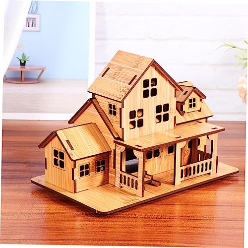 VICASKY Wooden Mini House DIY Mini House Craft Wood Ornaments Unfinished Wood Brain DIY Wood Toy Tiny House DIY for Kids Art and Craft for Kids Toys VICASKY