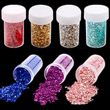 FineInno Crushed Glass for Resin Art, Irregular Metallic Broken Glitter for Crafts, Chunky Metallic Chips Stone for Epoxy Resin Molds Fillers, Nail FineInno