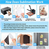 128 PCS Sublimation Blanks Products, Modacraft Christmas Ornaments Crafts Sublimation Starter Kit with Instruction Manual, Blank Makeup Bag Fridge Modacraft