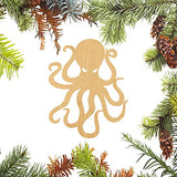 4" Octopus 2 Laser Cut Out Wood Shape Craft Supply Unfinished Ornament for Painting DIY Craft Projects Woodcraft Cutout 1/4 Inch Thickness Rubstamper