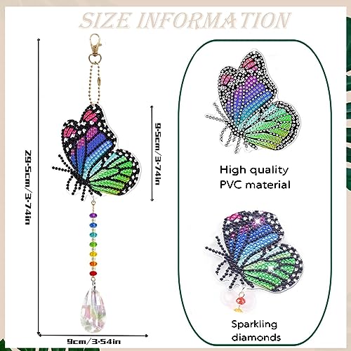 Bulerrylulu 4pcs Diamond Painting Suncatcher Wind Chime Kit,Double Sided Crystal Diamonds Painting Butterfly Hanging Ornament,Hummingbird Art and - WoodArtSupply