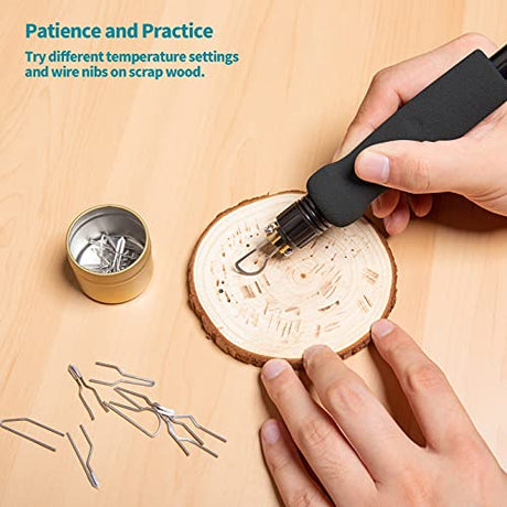 YIHUA 939-II Wood Burning Kit Station Pyrography Pen 250~750℃/482~1382℉ Temperature Adjustable with 20 Wire Nibs, 1 Stable Pen Holder, 2 Stencils, 2 YIHUA