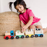 Melissa & Doug Wooden Farm Train Set - Classic Wooden Toy (3 linking cars) Melissa & Doug