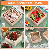 16 Pcs Unfinished Wooden Boxes 4 Size Wood Box Rustic Wooden Boxes for Crafts Wooden Crates Square Storage Centerpiece Boxes for Table Home Drawer Yookeer
