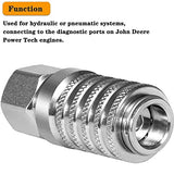 PD242 Series PD Steel Test Port Quick Coupler for Diagnostic Equipment Internal Pipe with Female Pipe Thread, 1/8" Body Size, 1/4"-18 NPTF Thread VISVIC