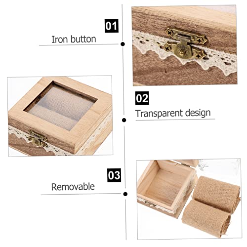 Holibanna Box engagement ring box travel container watch storage case Ring Bearer Cushion Wedding Ring Case unfinished wood necklace ring holder Ring Holibanna