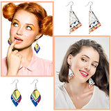 Unfinished Wooden Earrings Wooden Dangle Pendants Blank Wood Earrings 48 Pieces Natural Wood Charms with 48 Pieces Earring Hooks and 48 Pieces Jump Hicarer