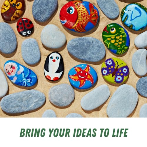 PGN 40 River Rocks for Painting - Stimulate Your Children’s Creativity with Our Painting Rocks for Kids - Flat and Smooth- Fun & Engaging Rock PGN