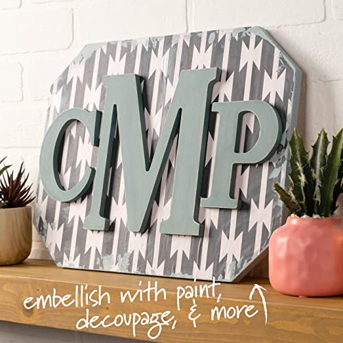 Plaid Wood Unfinished Letter, 8" Wooden Surface Perfect for DIY Arts and Crafts Projects, 63583, 8 inch Plaid