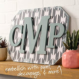 Plaid Wood Unfinished Letter, 8" Wooden Surface Perfect for DIY Arts and Crafts Projects, 63583, 8 inch Plaid