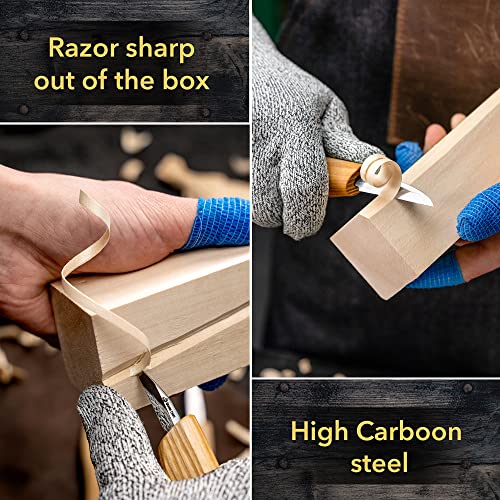 BeaverCraft Wood Carving Kit S15 Wood Whittling Kit for Beginners Kids - Wood Carving Knife Set Whittling Knife Set Wood Carving Knives Hand Wood - WoodArtSupply