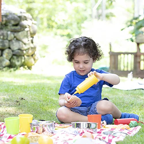 Melissa & Doug Condiments Set (6 pcs) - Play Food, Stainless Steel Caddy Melissa & Doug