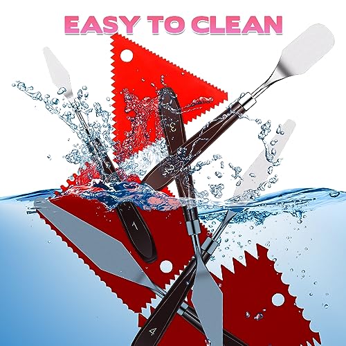 Senbos Palette Knife Paint Scraper Set, 5pcs Stainless Steel Painting Pallet Knife with 6pcs Plastic Painting Scraper, Oil Painting Mixing Scraper Senbos