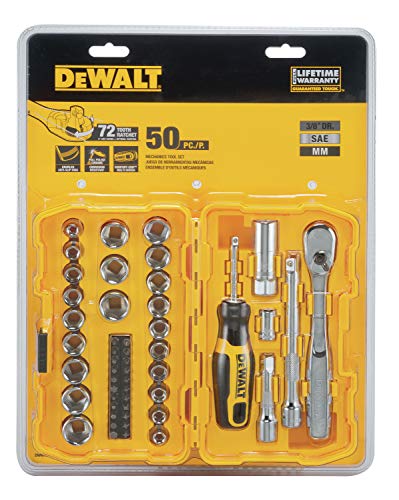 DEWALT DWMT81611T 50 Pieces Mechanics Tool Set - WoodArtSupply