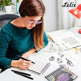 Lelix Felt Tip Pens, 15 Black Pens, 0.7mm Medium Point Felt Pens, Felt Tip Markers Pens for Journaling, Writing, Note Taking, Planner, Perfect for Lelix