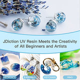 JDiction UV Resin, Upgrade 300g Low Viscosity Hard Thin UV Resin with Super Crystal Clear Resin Kit for Jewelry, Casting, Coating and DIY Craft JDiction