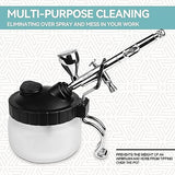 XDOVET Airbrush 13 Piece Airbrush Cleaning Kit with 120ml/4oz Cleaner-Airbrush Clean Pot Glass Cleaning Jar with Holder, 5pc Cleaning Needles, 5pc XDOVET