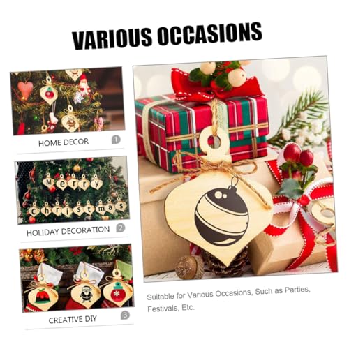 VOSAREA 40pcs Light Bulb Shaped Wood Chips Unfinished Wood Light Bulbs Christmas Light Bulb Cutouts Wooden Shape Holiday Christmas Wood Cutouts VOSAREA