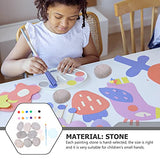 TEHAUX 10pcs Painting Pebbles Rock Painting for Kids Drawing Stones Pebble Painting Kit Mandala Stones Kit Flat River Rocks for Craft Bundle River TEHAUX