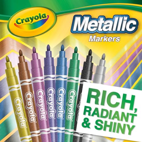 Crayola Metallic Markers, Art Supplies, 8 Count, Colors May Vary Crayola
