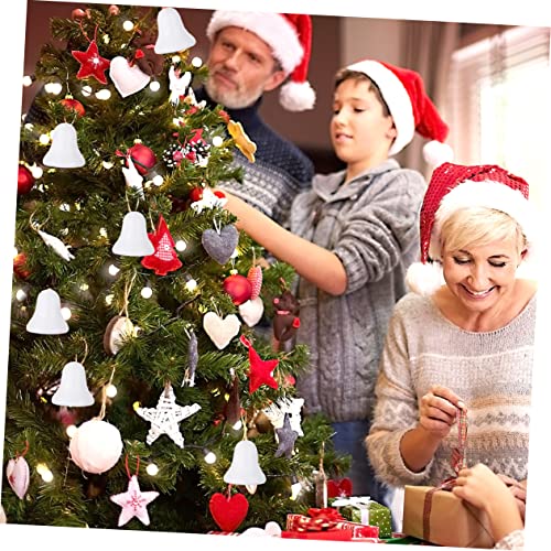 KALLORY 160 pcs Ring The Bell Unfinished Christmas Hanging Pendant Model Hanging Bell Graffiti Lovely Christmas Pendants Decorations for Home KALLORY