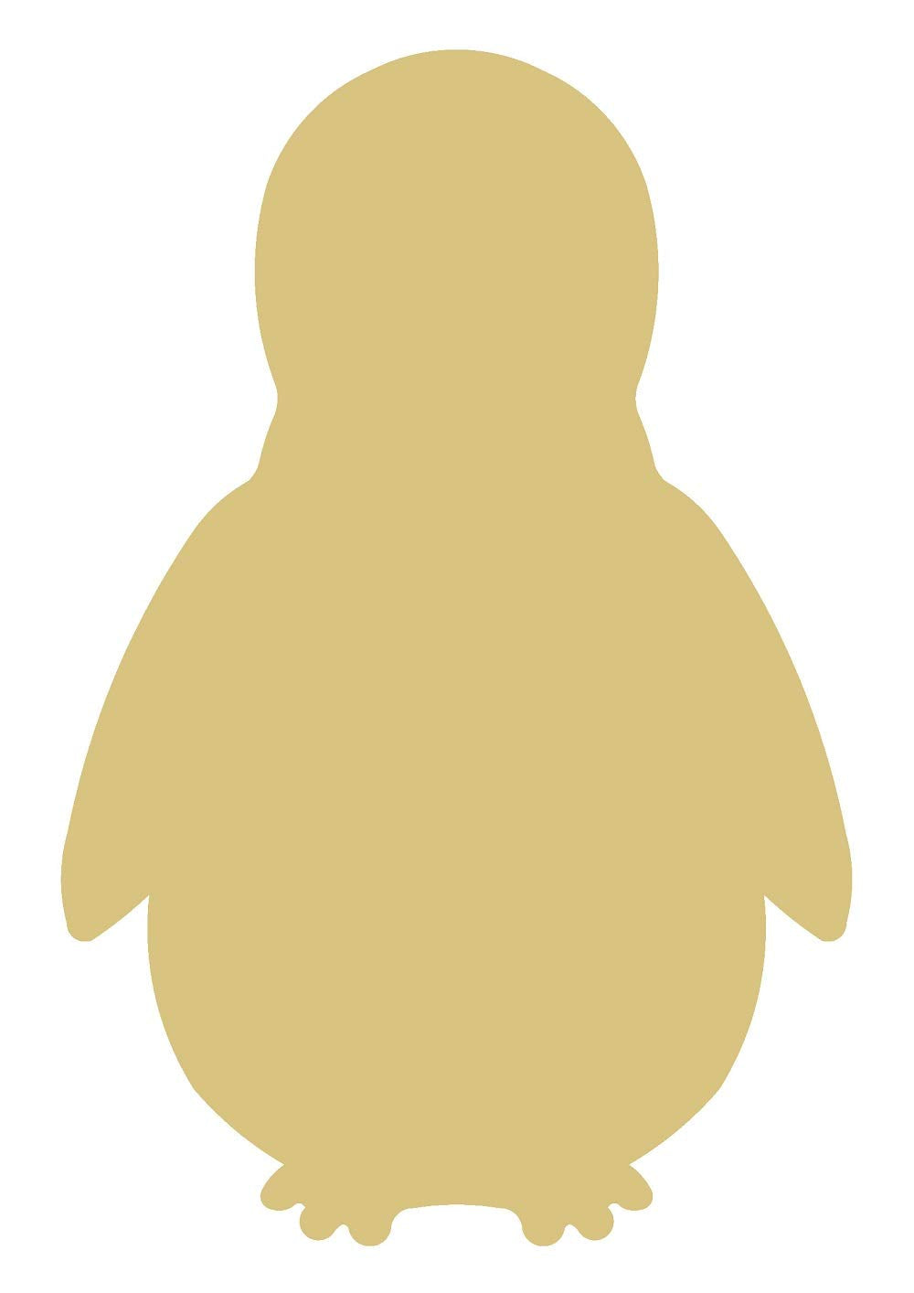 Penguin Cutout Unfinished Wood Kids Nursery Winter Zoo Door Hanger MDF Shape Canvas Style 2 Diverse Woodworking