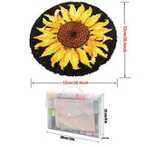 MIAOLLUN Latch Hook Rug Kit, Sunflower Pattern Printed Canvas DIY Rug Crochet Yarn Kits, Embroidery Decoration 20.4" X 20.4" (52 * 52cm) MIAOLLUN