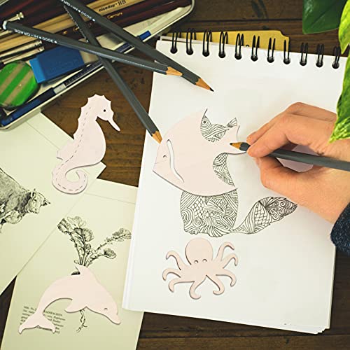 ARTIBETTER 28Pcs Unfinished Wood Cutouts Ocean Animals Wooden Paint Crafts for Kids Home Decor Ornament DIY Craft Art Project Octopus Shark Whale ARTIBETTER