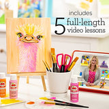 Apple Barrel Art Lessons Paint and Brush Set, 34 pc Kit Including 23 2 fl oz Apple Barrel Acrylic Paint Colors, 1 2 fl oz bottle of Mod Podge Matte, Apple Barrel